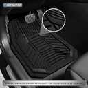 PIC AUTO Heavy Duty Rubber Floor Mats, Black Aluminum Film Car Mats Set, Front and Rear Car Mats with Anti-Slip Backing, All Weather Protection, Trim-to-Fit for Automotive SUV, Sedan, Van