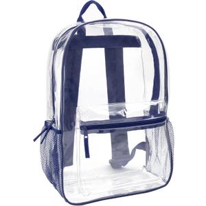 Trail maker Clear Backpack Heavy Duty with Padded Straps, Side Pockets for Kids, Boys, Girls, School, Stadium Approved Events