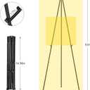 SunyesYoon Display Black Easel Stand for Wedding Sign, Artist Instant Tripod Collapsible Portable Floor Easel for Posters, 63" Adjustable Easy Folding Metal Stand for Display Show, Arts, Painting