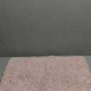 Yimobra Light Pink and White Bathroom Rugs Non Slip Washable, Ultra Soft and Water Absorbent Bath Mats, Plush Fluffy Shower Mat Outside, Microfiber Thick Matts for Bathroom Floor/Sink, 24x17