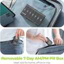 2 x AUVON XL Weekly Pill Organizer 2 Times a Day, AM PM Pill Case with One-Side Large Opening for Easy to Use, Pill Box 7 Day Travel Medication Organizer for Medications, Vitamins, Fish Oils, Supplements