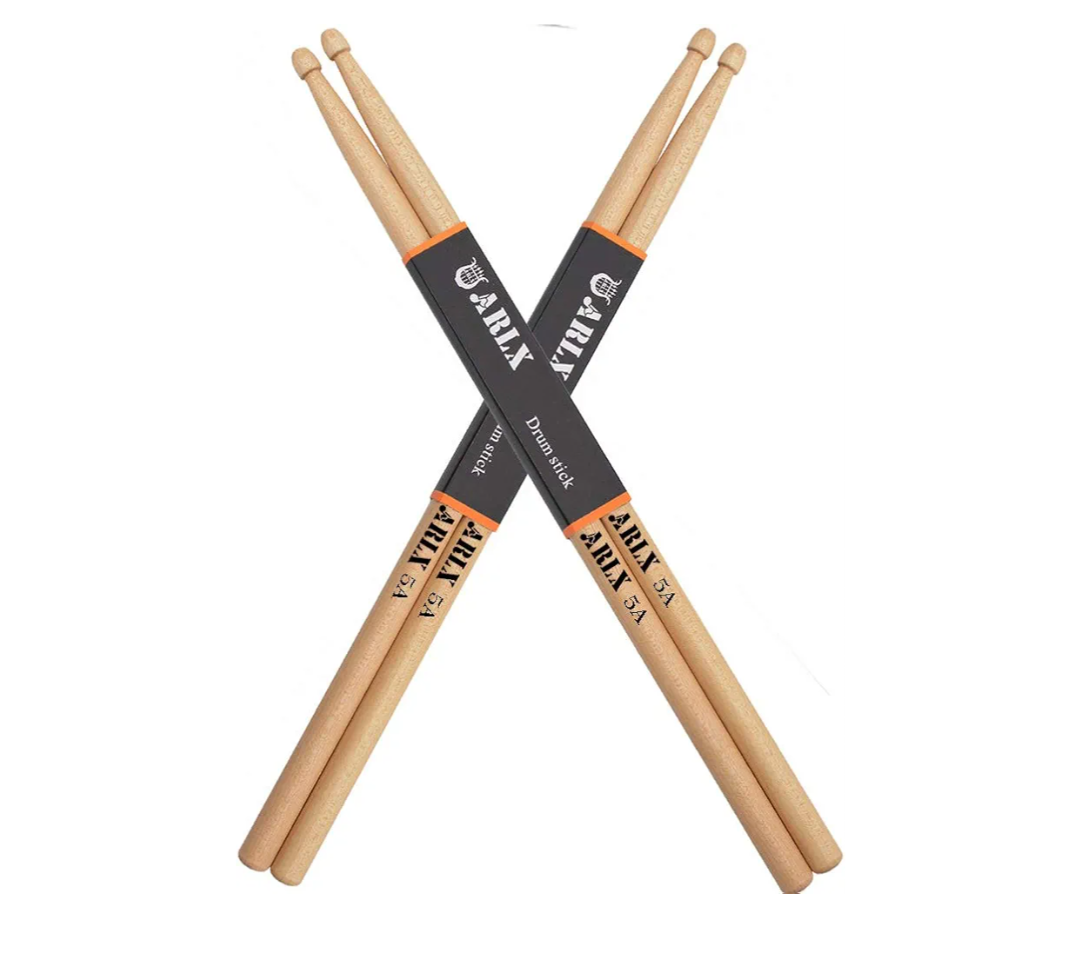 ARLX Drum Sticks 5A Wood Tip Drumstick (2 Pair Maple)
