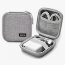 Small Travel Carrying Storage Case, 4.4"x4.4" Charger Organizer, Pouch compatible with MacBook Power Adapter, Laptop Accessories Cables, Cords, USB Drives, Earphones