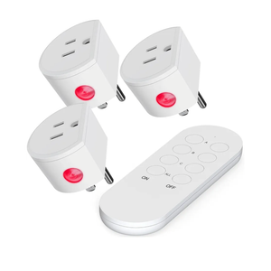 Wireless Remote Control Outlet, SURNICE Mini Remote Light Switch 10A/1200W for Christmas Lights, Up to 130 FT Long Range, FCC and ETL Certified