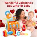 Baby Toys 3-6-12 Months Sensory Toy for Babies Workout Dumbbell Weights Toy Set with Rattles,Crinkle,Mirror & Teether,Montessori Toys for 6 Month Old Infant Baby Girl Boy Gifts