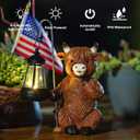Highland Cow Statue with Solar Lantern - Resin Solar Garden Statues Outdoor Yard Patio Garden Decor - Unique Gifts for Women,Mom Men (Copper)