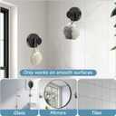 Suction Cup Hooks for Glass Window, Stainless Steel Shower Suction Hooks for Hanging Robe Towels, Mounting on Glass Shower Doors, No Drill Removable Towel Hooks (2 Pack-Black)