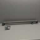 Reinforced 42” Extra Tall Pet Gate for Doorways, Extends up to 60” Wide, Extra Tall Retractable Baby Gates with Rods to Prevent Crawling Through Retractable Mesh Dog Gate Indoor Outdoor, Gray