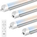 JESLED LED Shop Lights 4FT with Remote, 45W 5400LM Dimmable Linkable Garage Light, 3000K-7000K Adjustable Color Temperature, for Workshop, Basement, Workbench, ETL Listed 4 Pack