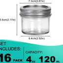 VERONES Mason Jars, 4OZ Canning Jars With Regular Lids and Bands, Ideal for Jam, Honey, Wedding Favors, Shower Favors, DIY Spice Jars, 40 PACK