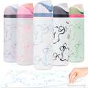 Bows Stickers for Custom Owala Accessories - Cute Tumbler Decals, Fits 24oz Urban Outfitters Owala Bottles (Ocean Breeze Bow, Blue)