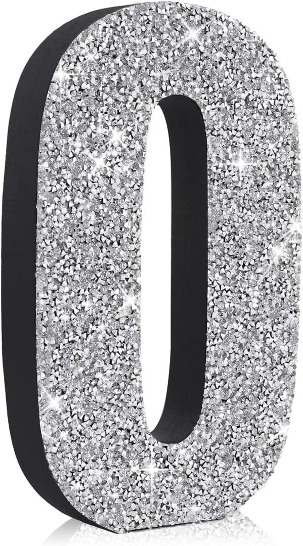 7.8 Inch Glitter Number Table Centerpiece 0-9 Diamond Number 2 Birthday Table Decorations, Wooden Centerprise Digit 2 for Birthday, Chrismas, Graduation, Wedding, Anniversary Party Decorations (2, 0)