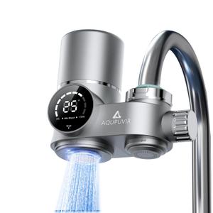 Water Filter for Sink Faucet, Lead-Reducing Filter, Dual Head Design with Temperature Display , 300 Gallons Long-Lasting Reinforced Housing Built-to-Last, Multi-Use Tap Water Filter