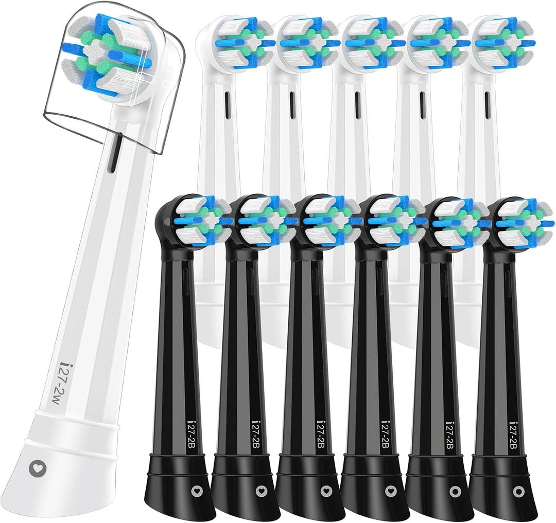 12 PCS iO Replacement Heads Compatible with Oral B iO 2/3/4/5/6/7/8/9/10 Series Electric Toothbrush,IO Toothbrush Heads Compatible with Oral B iO,Medium-Hard bristles Care for Your Teeth