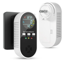 5in1 Combination Natual Gas Detector & Carbon Monoxide Alarm,ACPlugin Explosive Gas&CO Detector with Adjustable Volume & Brightness,Battery Backup,Temperature(°F)&Humidity Sensor for Home,RV,Hotel