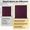 50ft12ft Burgundy Backdrop Curtains for Wedding Parties, 10 Panels Wrinkle Free Polyester Photo Backdrop Drapes Back Drop Cloth for Birthday Photography Background, W5' x H12'