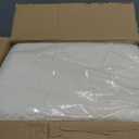 CAROLMADE Small Foot Stool Ottoman Footstool with Legs Under Desk Footrest for Living Room Bedroom and Office, Soft Ivory White (11"D x 15.4"W x 8.3"H)