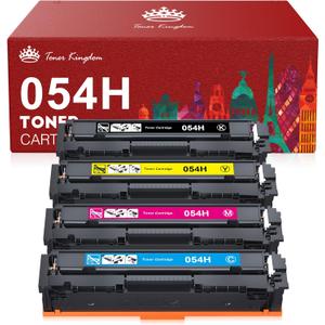 Toner Kingdom Compatible Toner Cartridge Replacement for Canon Cartridge 054 Set 054H for Canon MF641CW Color ImageClass MF644Cdw MF642Cdw LBP622Cdw - (Black, Cyan, Magenta, Yellow)