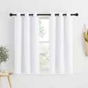 NICETOWN Draperies Curtains Panels, Blocking Out 50% Sunlight Window Treatment Curtains, Grommet Top Small Window Drapes for Bedroom (2 Panels, 34 by 48, White)
