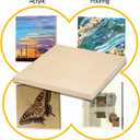 Falling in Art 2 Pack Unfinished Wooden Canvas Panels, 16x16 Gallery Birch Wood Panels Kit, 1 1/2" Deep Art Cradle Boards for Acrylic Painting, Pouring and Burning