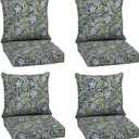 Arden Outdoor Deep Seat Cushion Set (4-Pack), 24 in x 24 in, Weather-Proof, Rain-Proof, Fade Resistant Patio Cushion for Chair, Sofa, and Couch Sapphire Morrison Floral
