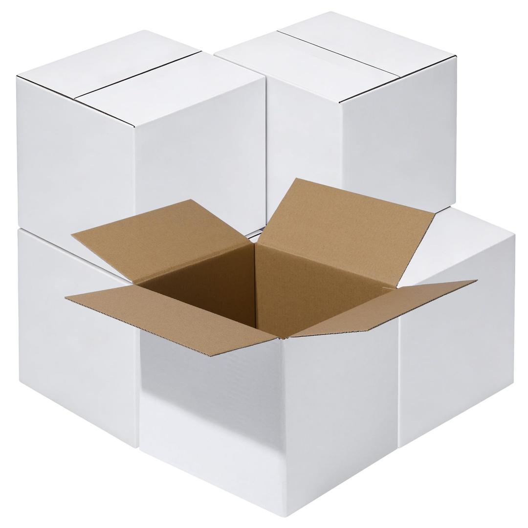 8x8x8" White Shipping Boxes, 25-Pack, Heavy-Duty Corrugated Mailer Boxes for Small Business, DIY Gift Boxes for Perfume & Jewelry, Crush-Resistant