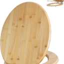 Angol Shiold ELONGATED Bamboo Toilet Seat with Quick Release Soft Close Adjustable Zinc Alloy Strong Hinges, Light, Easy to Install & Clean, Up to 400 lbs (Elongated 18.5", Natural Bamboo)