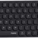Rapoo E9350L Rechargeable Wireless Keyboard, Support 4 Devices, Ultra-Slim with Indicator Light, Quiet, 90-Day Battery Life, Full Size Keyboard with Numeric Keypad for Windows/Mac/Linux/Chrome, Black