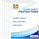 65 Pack Clear Sheet Protectors, 8.5 x 11 inch Page Protectors for 3 Ring Binder,Top Loading Paper Protector for Documents and Photos,Letter Size