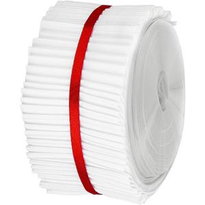 40 Pcs White Jelly Cotton Fabric Patchwork Roll, 2.55 Inch Roll Up Cotton Fabric Quilting Strips, Jelly Fabric Patchwork Craft Cotton Fabric for Quilters and Sewing DIY Crafts (Basic Style)