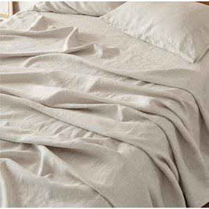 Cal King heathered Sheets - Queen Size Bed, Blend from Cotton Bedsheets, Breathable Cotton Bedsheets, Gifts for All Seasons, 4 Pieces, Heathered Beige