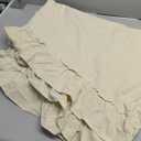 Retro Farmhouse Ruffle Tablecloth Cotton Flounces Trim Washable Table Cover Tablecloths for Rectangle Table Baby Shower Kitchen Party Wedding Decor 60''x84'' (Off-white)