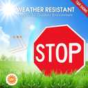 T&R Large Stop Sign Street Road Sign 30 x 30 Inches. Engineer Grade Reflective Sheeting, Rust Free Aluminum, Weather Resistant, Waterproof, Fade Resistant, 2 Pre-drilled Holes