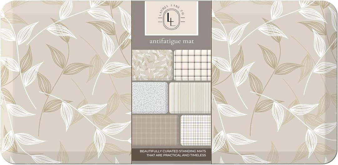 Anti Fatigue Mat by Laurel Lane Co.  Designer Anti Fatigue Mats for Kitchen Floor, Kitchen Mats for Floor, Desk Mat  Cushioned 0.75" Thick  Stain Resistant  Non-Skid Bottom  20" x 39"