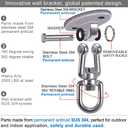 SELEWARE Ceiling Swing Mount Stainless Steel Swing Hangers Free Swivel Swing Hooks for Yoga Swing Indoor Outdoor Swing Set Porch Swing Chair Punching Heavy Bag 2000 lbs Capacity Each 2 Pack