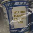 "It's a pleasure to serve you" 100pack cardboard drinking Greek party cups