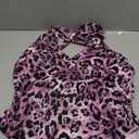 WDIRARA Women's Leopard Print Ruched Halter Crop Tops V Neck Tie Back Sleeveless Slim Fit Cami Tops (X-Large, Pink)