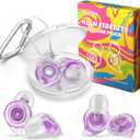 Concert Ear Plugs, 2 Pairs High Fidelity Ear Plugs Noise Reduction with Acoustic Filter  NRR of 22 and 24dB Silicone Ear Plugs for Festival, Nightclub, DJs, Musicians, Noisy Workplace(Purple)