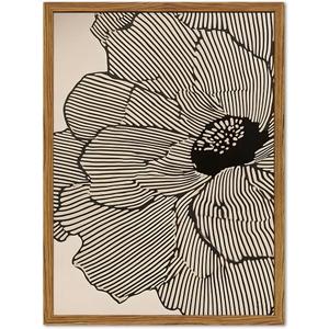 Framed Boho Floral Canvas Wall Art, Neutral Black Flower Pictures Wall Decor, Minimalist Abstract Botanical Paintings Prints Modern Home Decor Aesthetic for Living Room Bedroom Bathroom 16x24 inch