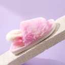 Fluffy Slippers for Girls with Heel Strap Kids Open Toe Slides Home Shoes Indoor Outdoor (1 Big Kid, Purple)