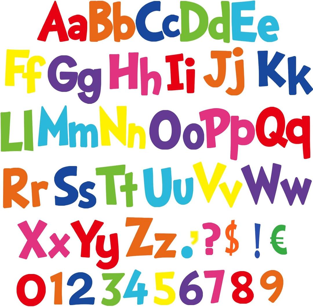 Tenare 134 Pieces 5 Inch Bulletin Board Letters Alphabet Numbers Combo Set Letter Cutouts for Bulletin Board Display Home Decor(Solid Rainbow Color)