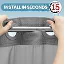 EUTXL Grey Shower Curtain and Liner Set - 230GSM Waffle Weave Textured Heavy Duty,Hotel Luxury Weighted Bath Curtain,71W x 74H