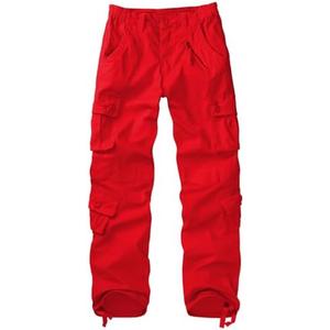 Sobrisah Women Mid-Rise Cargo Pants Heavy Cotton Casual Pants 8 Pockets Regular Fit/Plus Size  22 Military Work Trousers