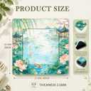 Green Chinoiserie Lotus Koi Fish Mahjong Mat (31.5x31.5in)