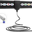 TV Antenna, 2025 New Digital Antenna for Smart TV, Support 360° Reception 4K 1080p All TV's for Local Channels, Smart Switch Amplifier Signal Booster -10.5ft Coax HDTV Cable, Portable Antenna Indoor