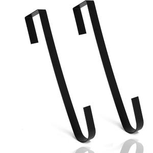 2PCS Wreath Hangers for Front Door, 15" Wreath Hangers, Indoor or Outdoor Over The Door Wreath Hook Hanger for Easter Spring Halloween Xmas Wreath Decorations, Steel Material, 20lb Load Bearing
