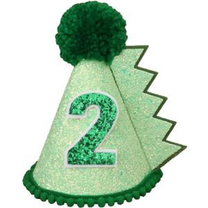 Dinosaur 2nd Birthday Hat Green Dino Theme First Party Decoartion Favors For Boy