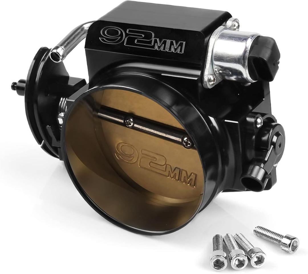92mm Throttle Body for LS1 LS2 LS6 LS3 LS LS7 SX LS Throttle Body with TPS Throttle Position Sensors IAC Aluminum Black