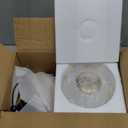 Mid Century Modern Table Lamp with Golden Pillar Bedside Night Light White Glass Globe Table Lamp for Bedroom Living Room and Office