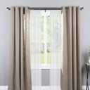 Double Drapery Curtain Rods, 36-72 Telescoping Curtain Rod with 1inch large rod and 5/8inch small rod, Modern Round Style Finials, Matte Black